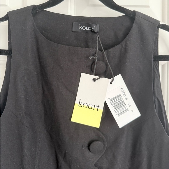 kourt Jasen Linen Blend Mini Dress - Size M - Black - NWT - Picture 8 of 11